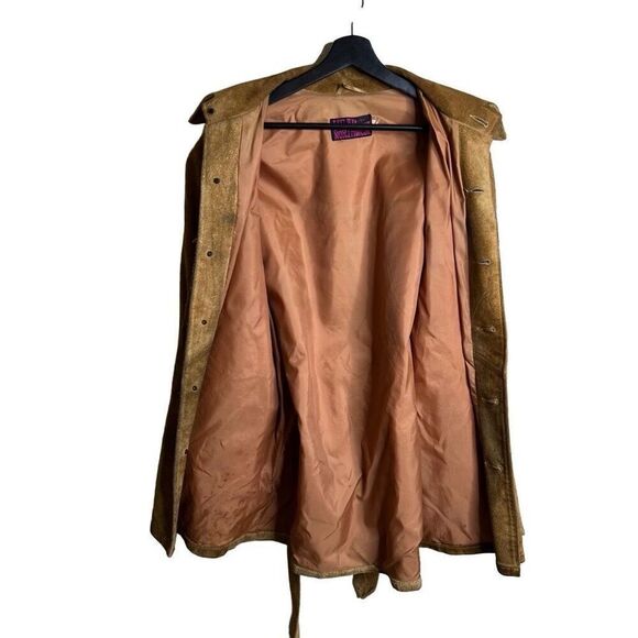 American Vintage 70’s Head Northwest Suede Leather Hippie Coat Large - Picture 6 of 7